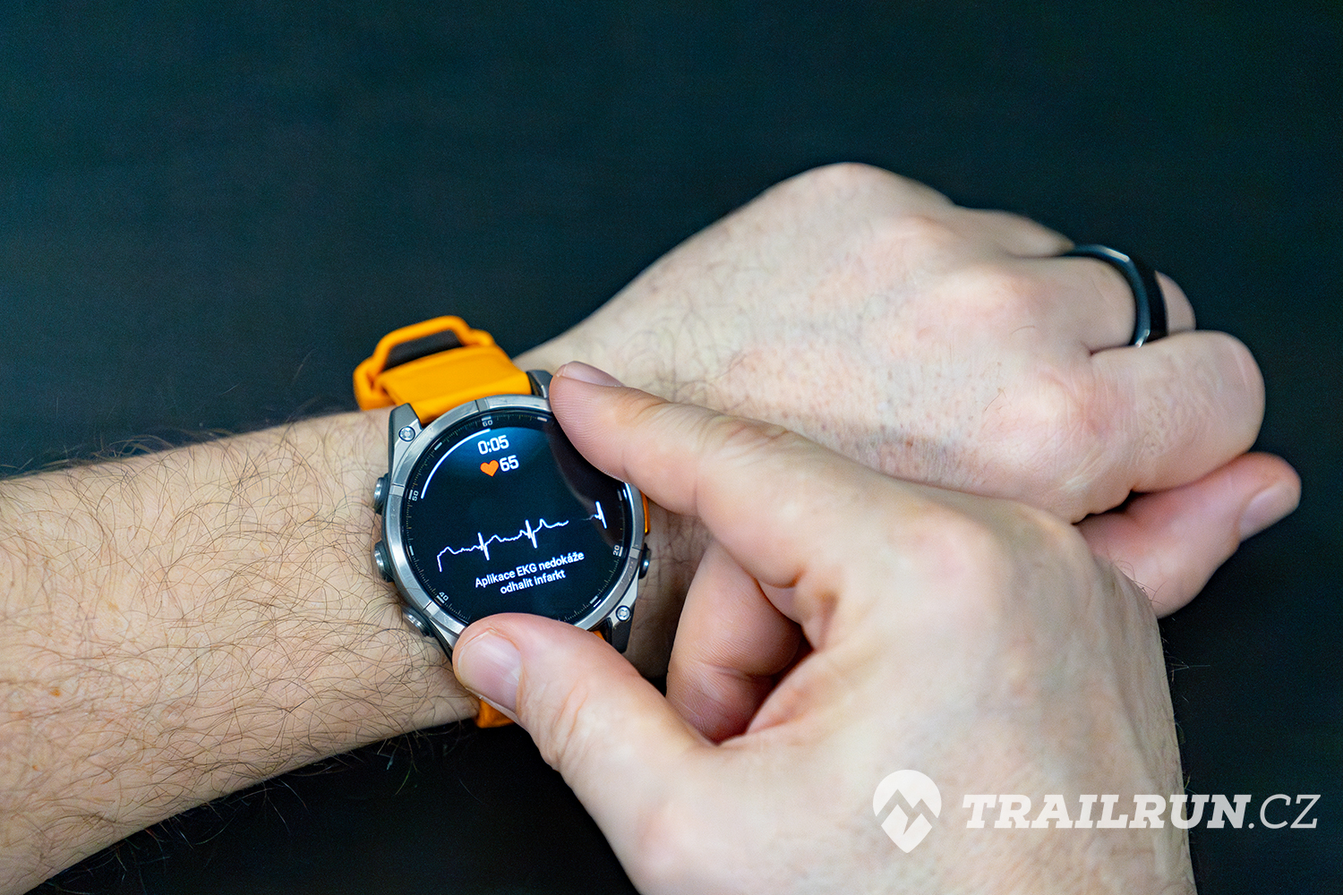 Průběh měření EKG na hodinkách Garmin